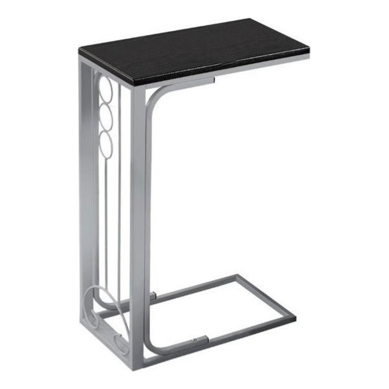 Bowery Hill Accent Table C-shaped End Side Snack Living Room Bedroom Metal Black