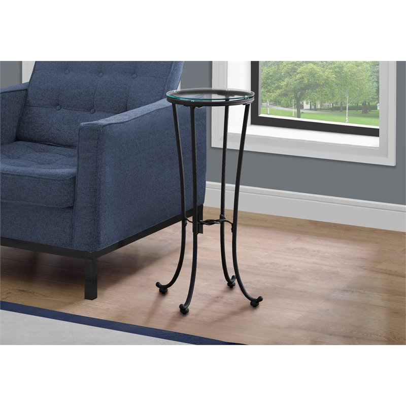 Bowery Hill Accent Table Side End Plant Stand Round Living Room Metal Black