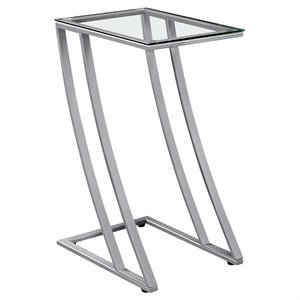 Bowery Hill Accent Table C-shaped End Side Snack Living Room Bedroom Metal Gray