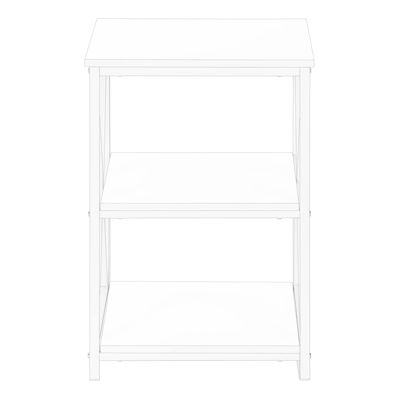 Bowery Hill Accent Table Side End Nightstand Lamp Living Room Metal White