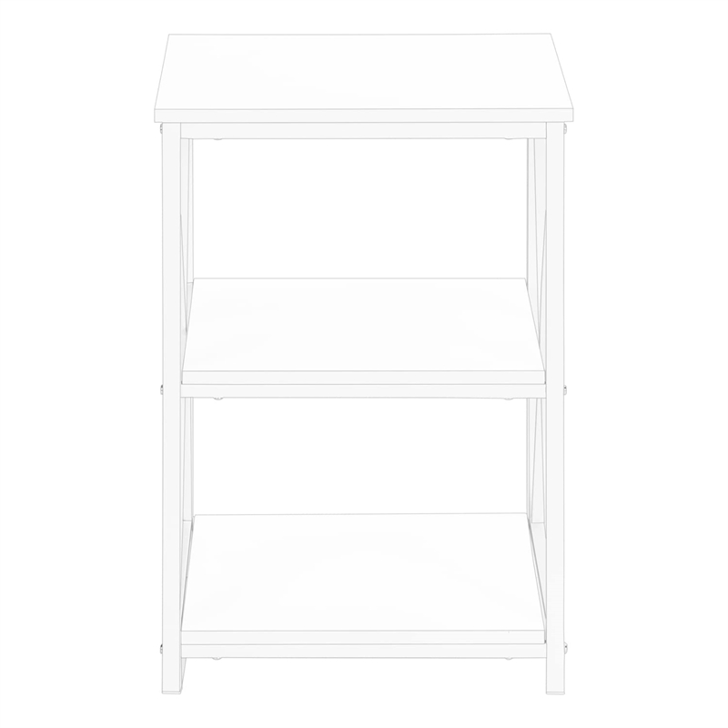 Bowery Hill Accent Table Side End Nightstand Lamp Living Room Metal White