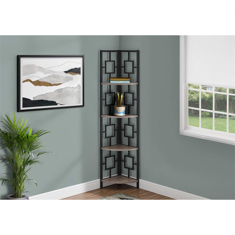 Bowery Hill Bookshelf Etagere Corner 4 Tier 62