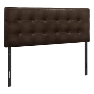 Bowery Hill Upholstered Brown Headboard Button-Tufted Full Size 47.5&quot x 57&quot x 3&quot Assembly Required