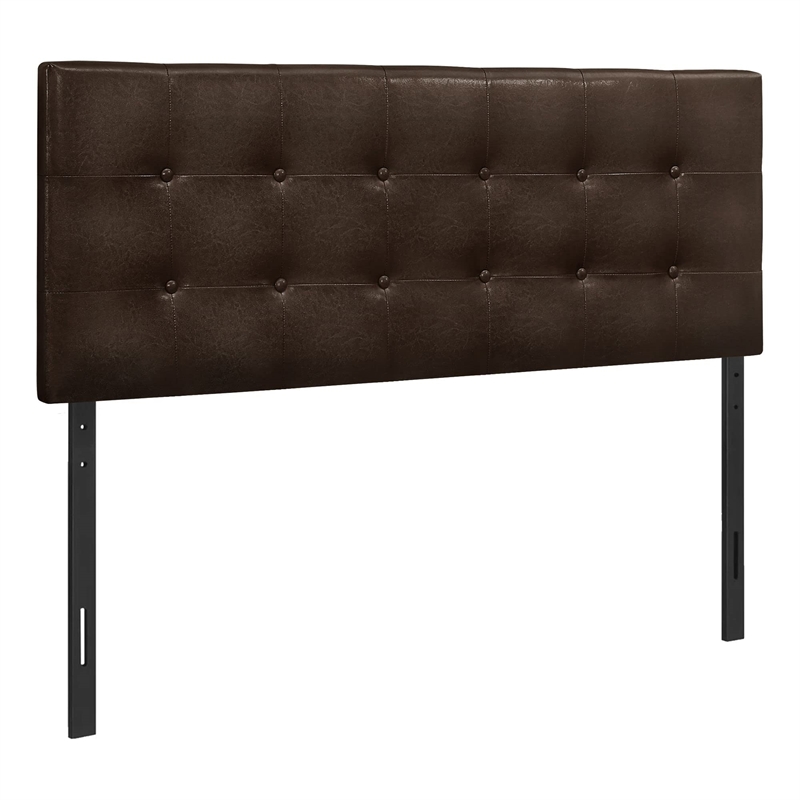 Bowery Hill Upholstered Brown Headboard Button-Tufted Full Size 47.5