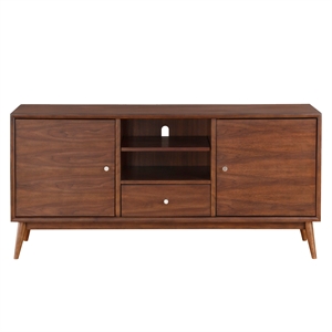 Bowery Hill Modern / Contemporary Wood 64&quot TV Stand in Brown Finish