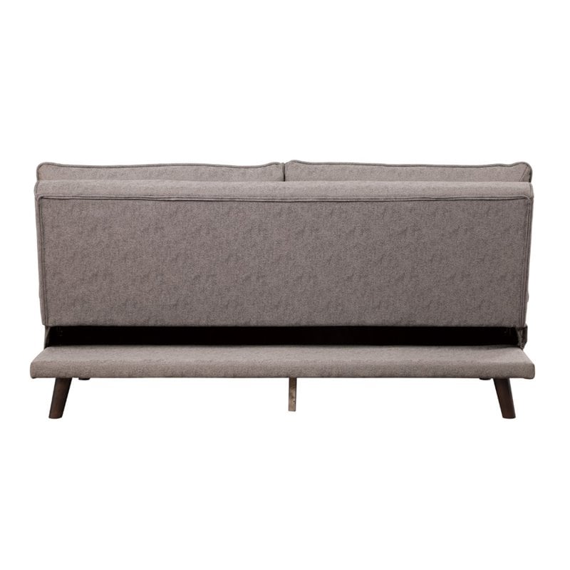 Bowery Hill Upholstered Click Clack Convertible Sofa in Brown
