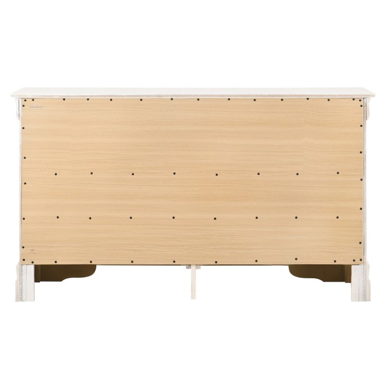 Bowery Hill Engineered Wood Traditional 6 Drawer Dresser in White
