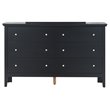 Bowery Hill Engineered Wood Transitional 6 Drawer Dresser in Black
