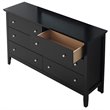 Bowery Hill Engineered Wood Transitional 6 Drawer Dresser in Black