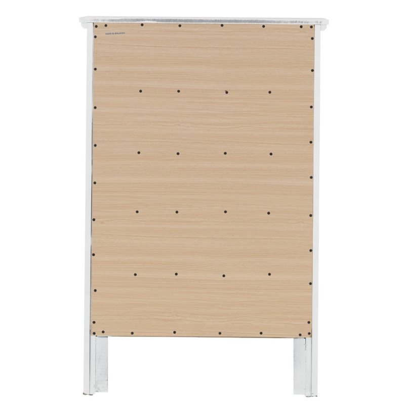 Bowery Hill Engineered Wood Transitional 5 Drawer Chest in White