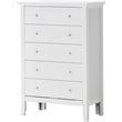 Bowery Hill Engineered Wood Transitional 5 Drawer Chest in White