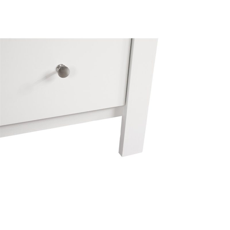 Bowery Hill Engineered Wood Transitional 5 Drawer Chest in White