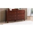 Bowery Hill Engineered Wood Transitional 6 Drawer Dresser in Cherry