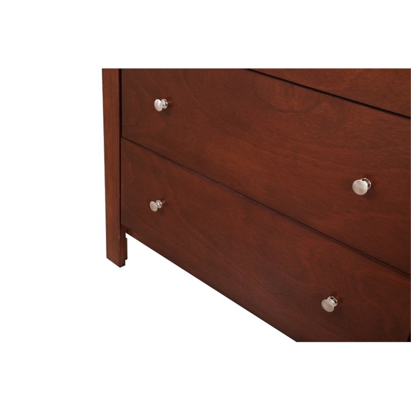 Bowery Hill Engineered Wood Transitional 6 Drawer Dresser in Cherry