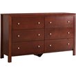 Bowery Hill Engineered Wood Transitional 6 Drawer Dresser in Cherry