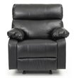 Bowery Hill Contemporary Faux Leather Rocker Recliner in Black