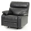 Bowery Hill Contemporary Faux Leather Rocker Recliner in Black