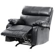 Bowery Hill Contemporary Faux Leather Rocker Recliner in Black
