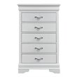 Bowery Hill Engineered Wood Transitional 5 Drawer Chest in Silver Champagne