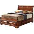 Bowery Hill Transitional Wood Queen Storage Bed in Oak Finish