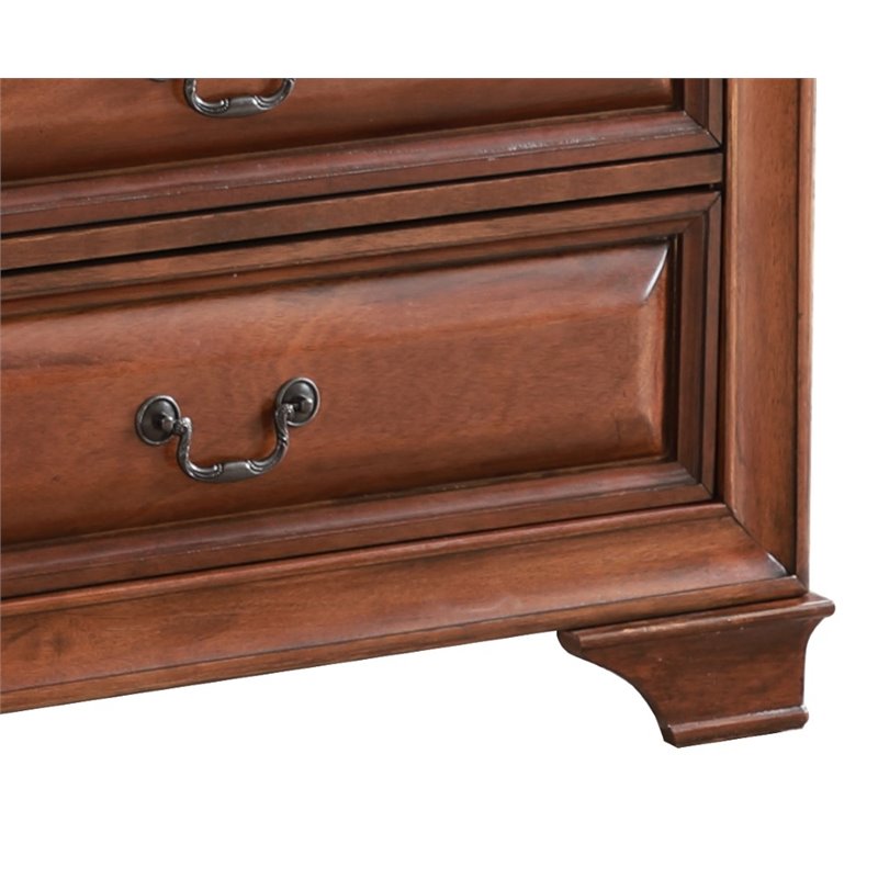 Bowery Hill Engineered Wood Transitional 7 Drawer Chest in Oak