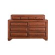 Bowery Hill Engineered Wood Transitional 10 Drawer Dresser in Oak