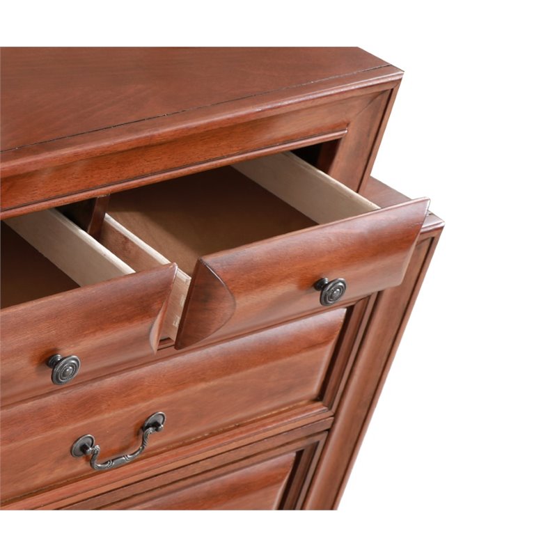 Bowery Hill Engineered Wood Transitional 10 Drawer Dresser in Oak
