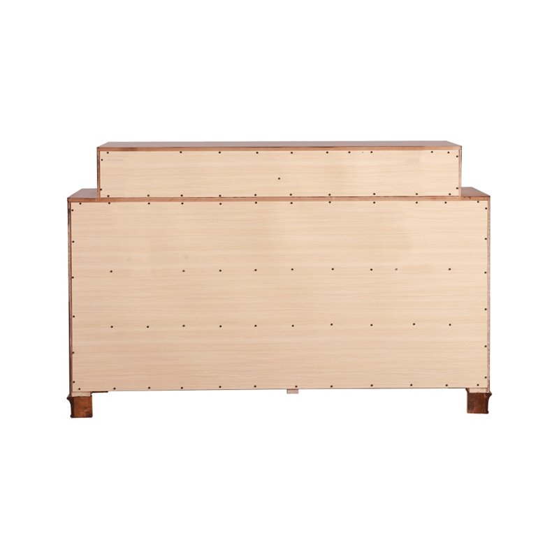Bowery Hill Engineered Wood Transitional 10 Drawer Dresser in Oak