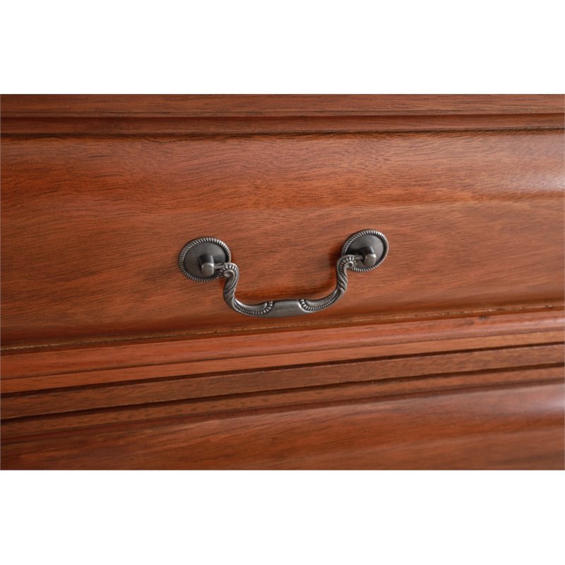 Bowery Hill Engineered Wood Transitional 10 Drawer Dresser in Oak