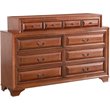 Bowery Hill Engineered Wood Transitional 10 Drawer Dresser in Oak