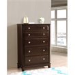 Bowery Hill Engineered Wood Transitional 5 Drawer Chest in Cappuccino