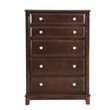 Bowery Hill Engineered Wood Transitional 5 Drawer Chest in Cappuccino
