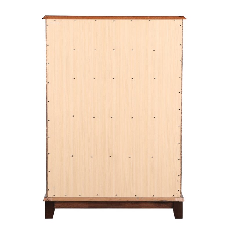 Bowery Hill Engineered Wood Transitional 5 Drawer Chest in Cappuccino
