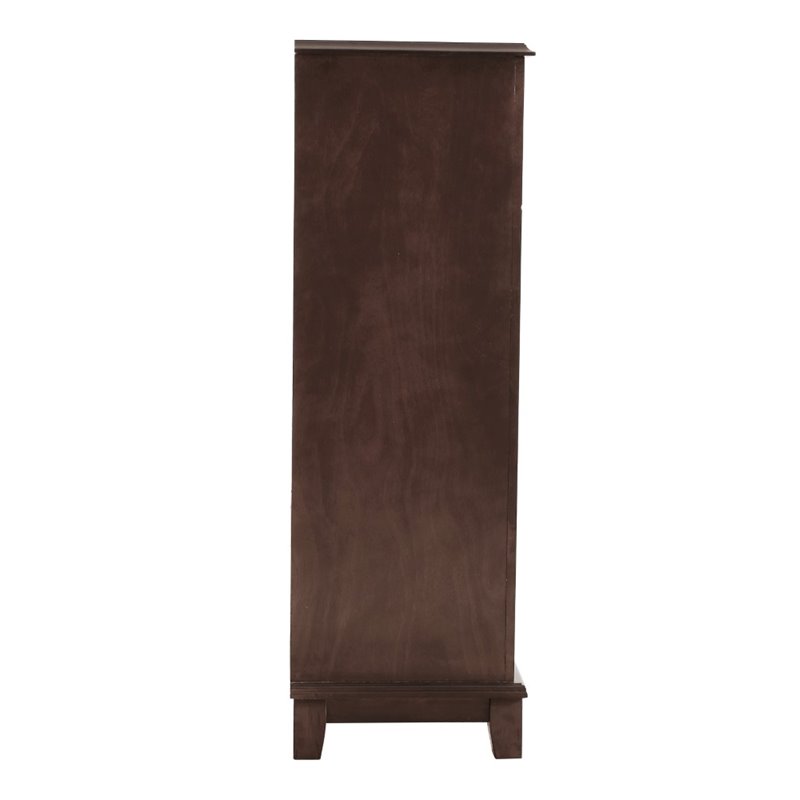 Bowery Hill Engineered Wood Transitional 5 Drawer Chest in Cappuccino