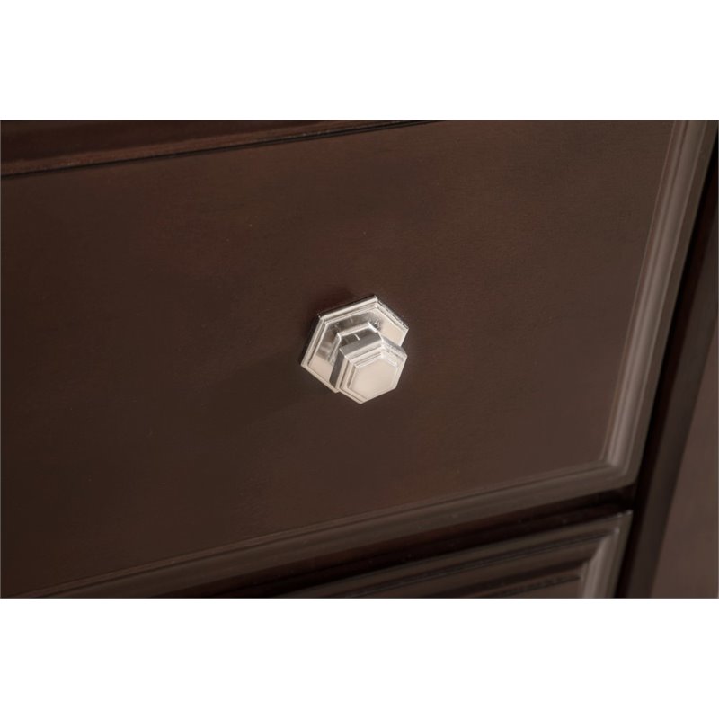 Bowery Hill Engineered Wood Transitional 5 Drawer Chest in Cappuccino