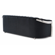 Bowery Hill Modern Black Velvet Sofa With LED Accent Lighting