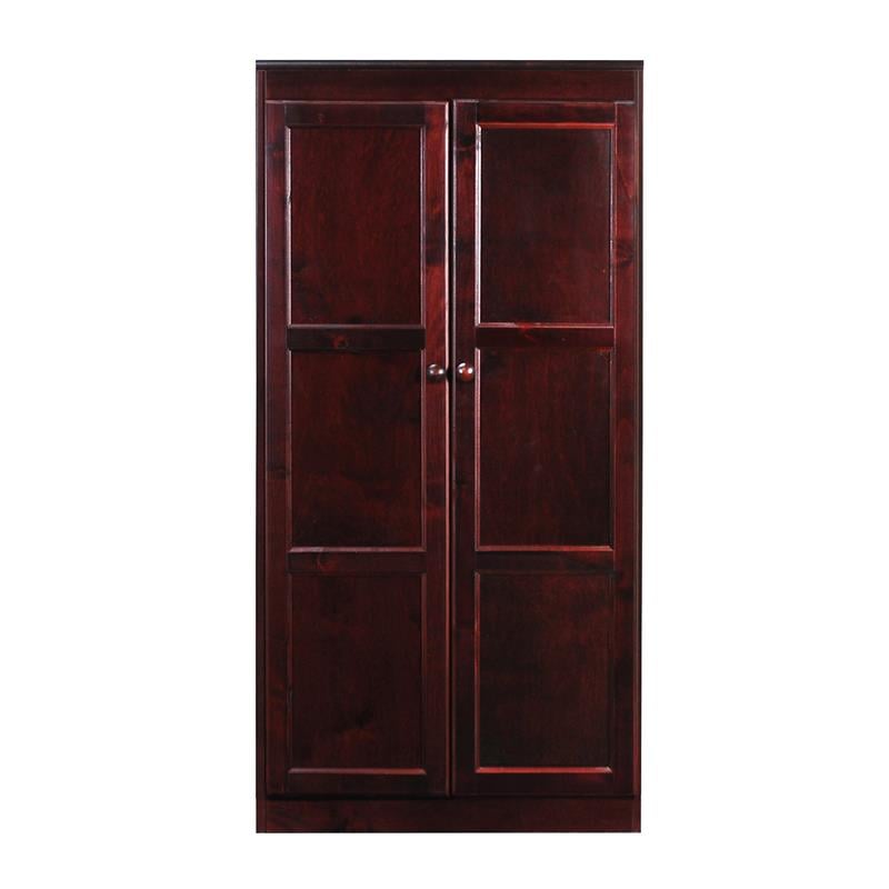 Bowery Hill Wood Cherry Storage Cabinet Rectangular Adjustable Shelves 60