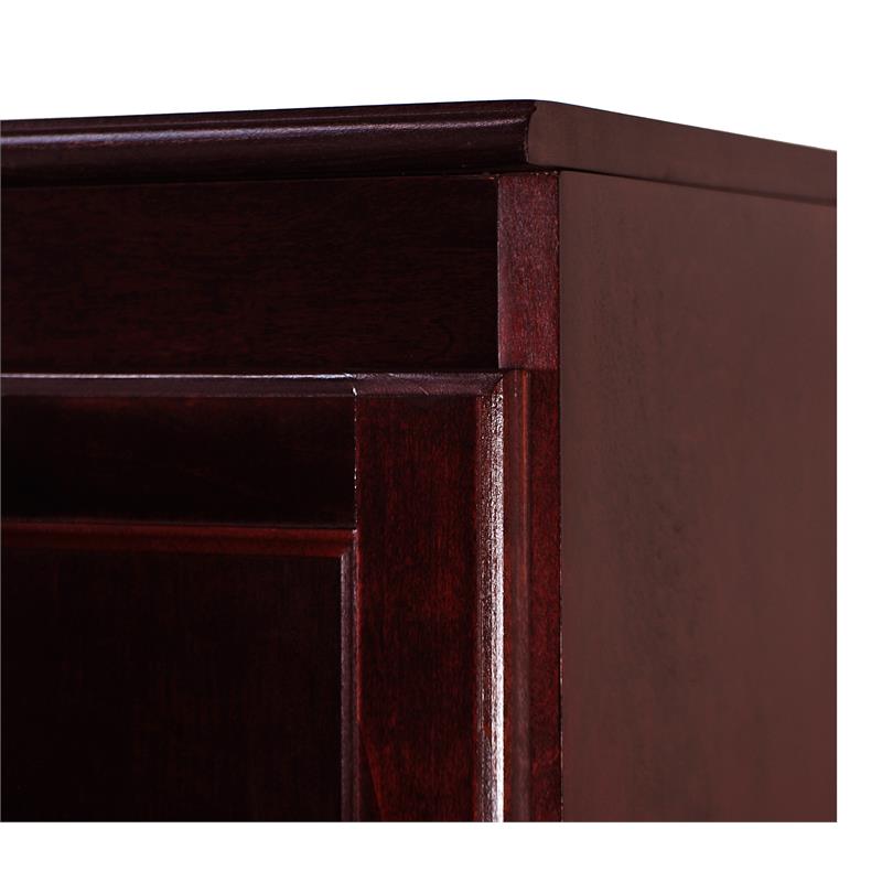 Bowery Hill Wood Cherry Storage Cabinet Rectangular Adjustable Shelves 60