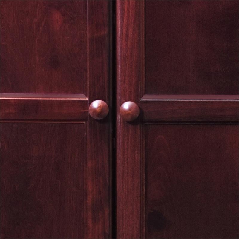 Bowery Hill Wood Cherry Storage Cabinet Rectangular Adjustable Shelves 60