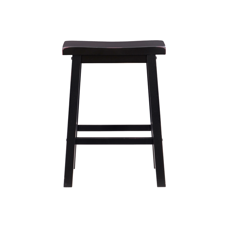 Bowery Hill Rubberwood Black Counter Stool Rectangular 24