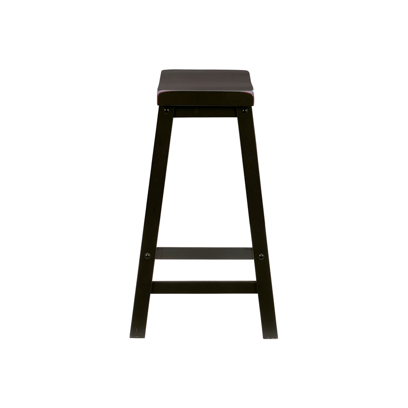 Bowery Hill Rubberwood Black Counter Stool Rectangular 24