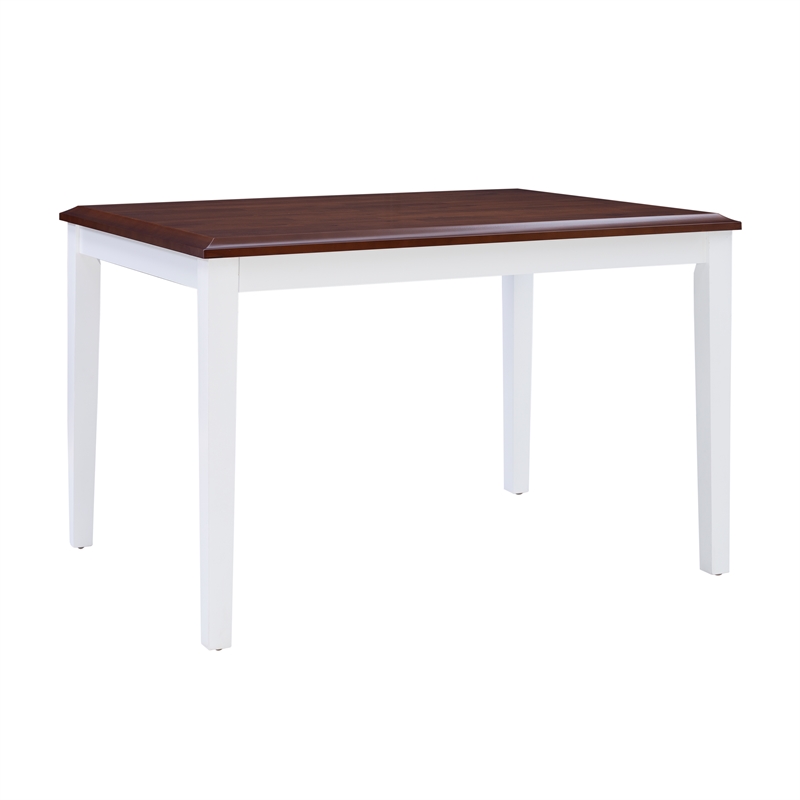 Bowery Hill Modern Wood Five Piece Dining Set in Cherry and White