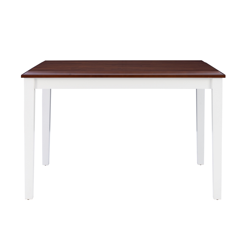 Bowery Hill Modern Wood Five Piece Dining Set in Cherry and White