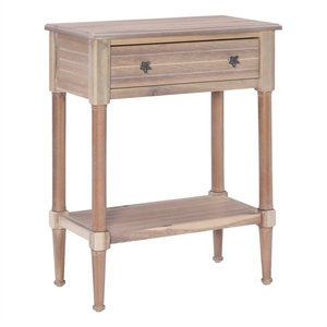 Bowery Hill Wood Natural Accent Table Rectangular Coastal Style 24&quotx13&quotx30.25&quot Unassembled