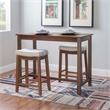 Bowery Hill 3-Piece Transitional Wood Counter Dining Set in Rustic Stripe Brown