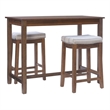 Bowery Hill 3-Piece Transitional Wood Counter Dining Set in Rustic Stripe Brown