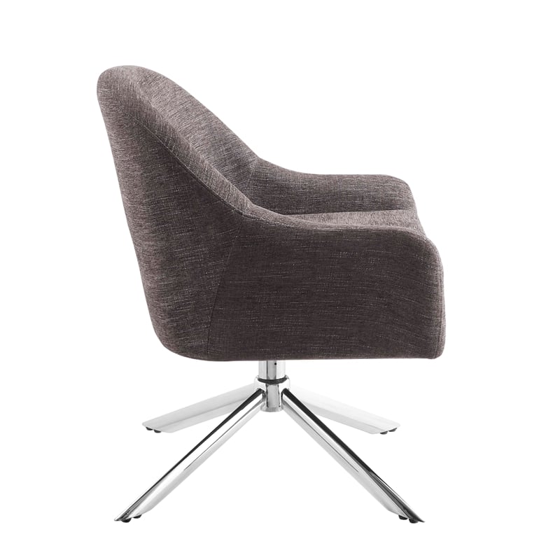 Bowery Hill Modern Metal Granite Swivel Accent Chair in Gray
