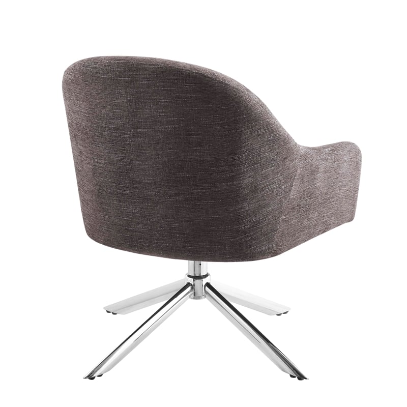 Bowery Hill Modern Metal Granite Swivel Accent Chair in Gray