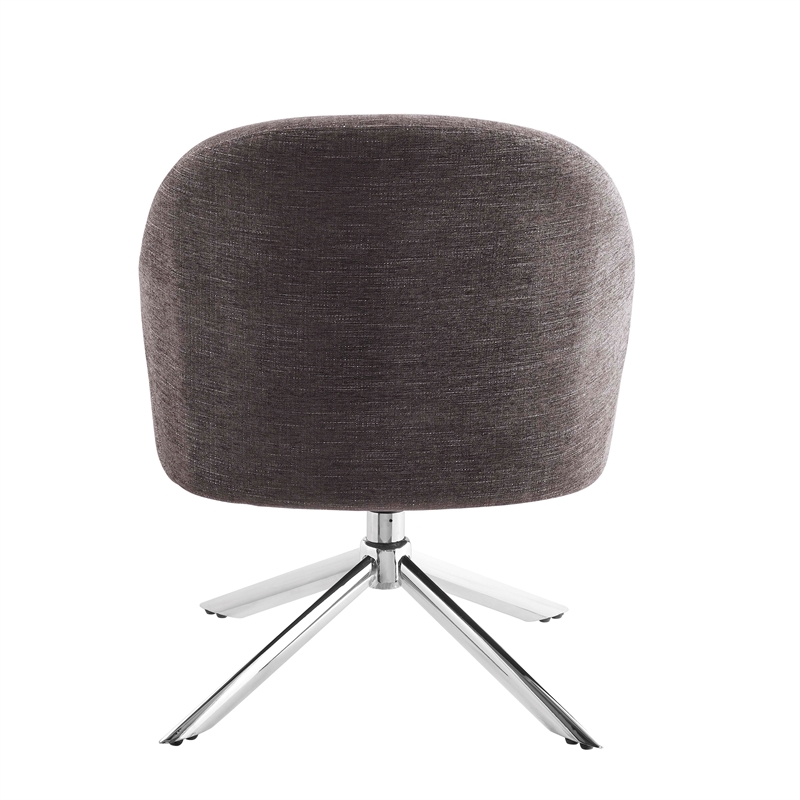 Bowery Hill Modern Metal Granite Swivel Accent Chair in Gray