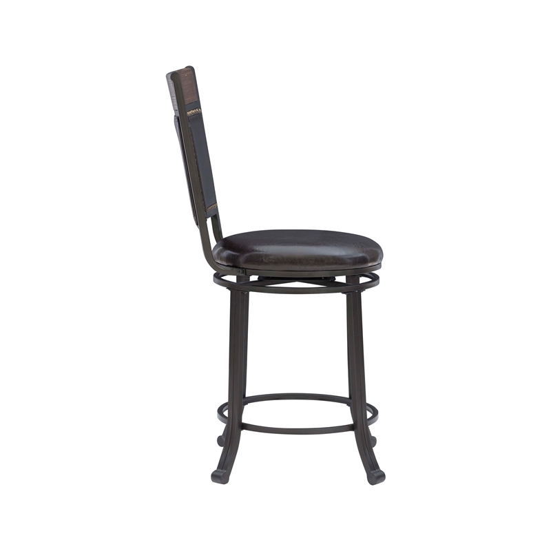 Bowery Hill Wood and Metal Five Piece Counter Height Dining Group in Brown